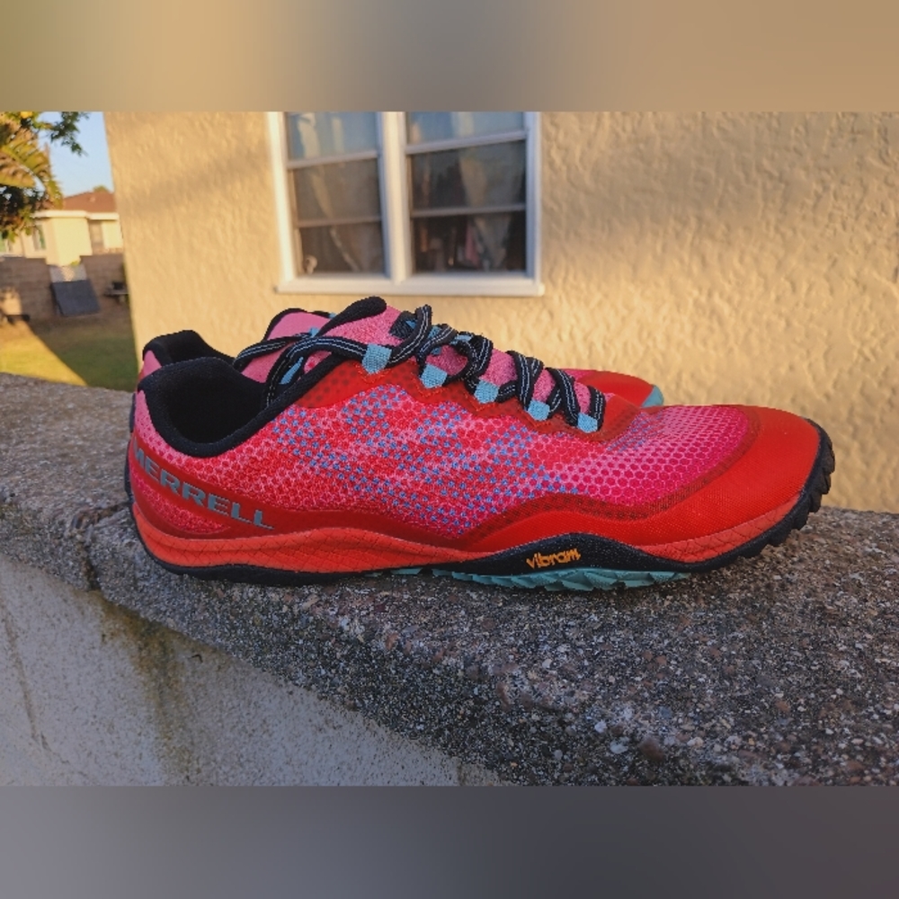 Merrell Trail Glove 4 Barefoot Vibram Sunset Red Orange